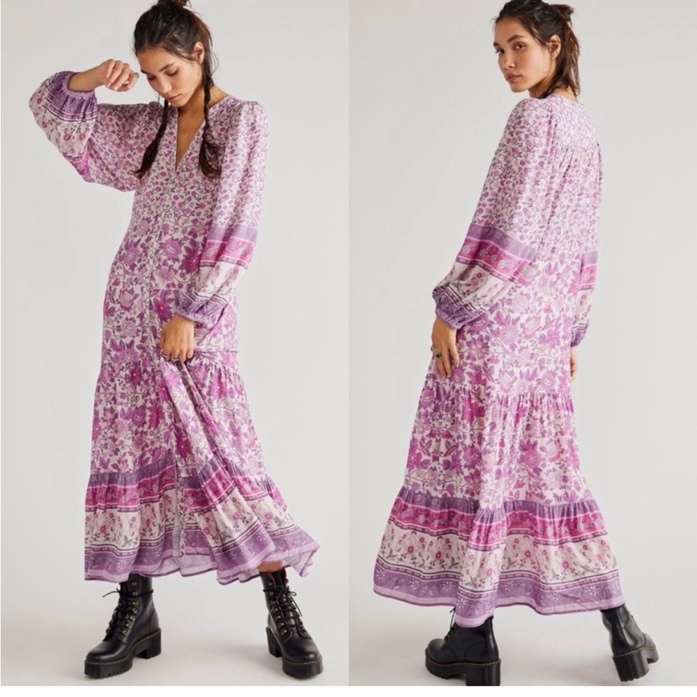SPELL Mossy Button Through Gown-Lilac M
